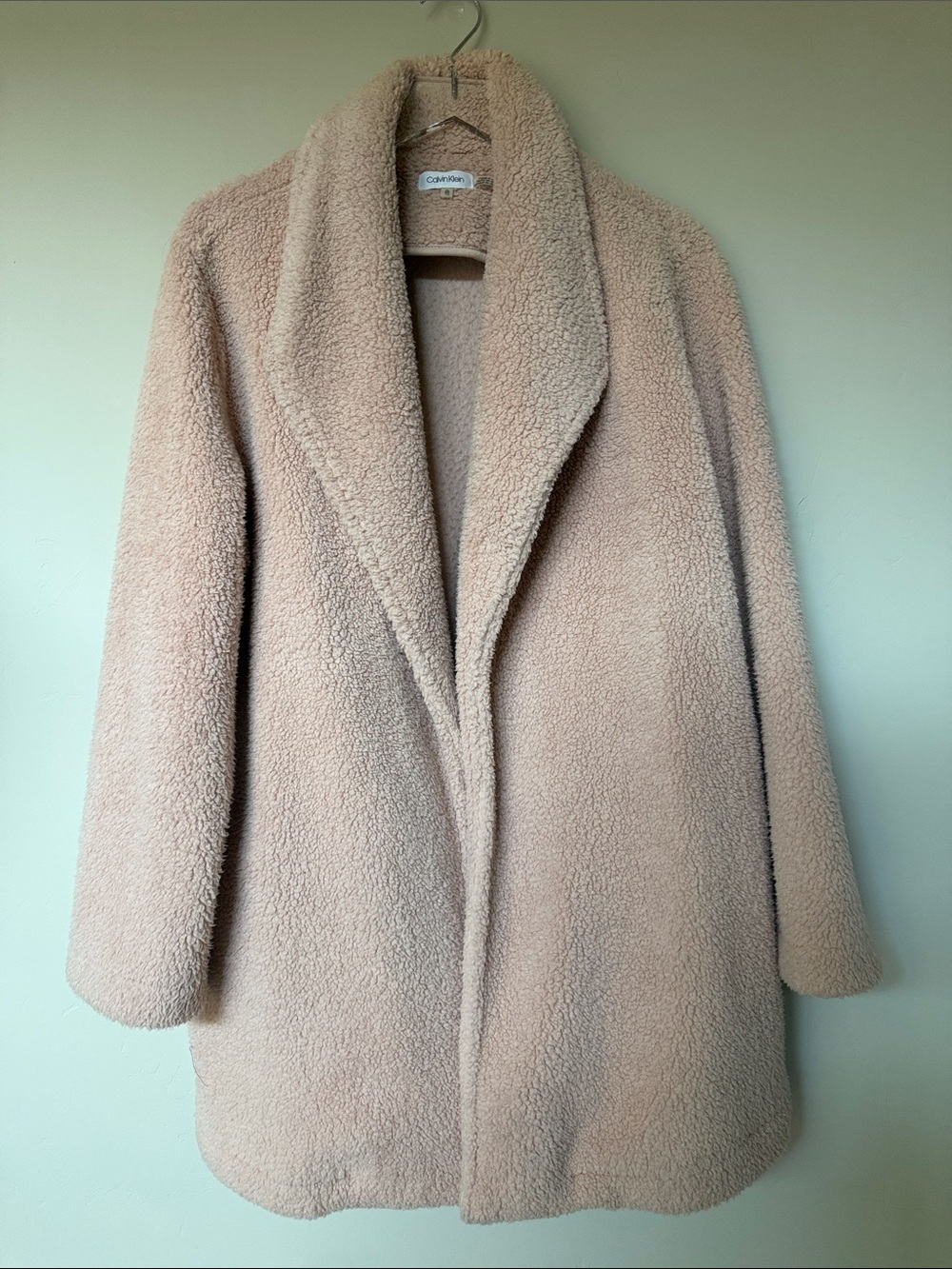 Calvin Klein Soft Cozy Baby Pink Teddy Coat Sweater s XL